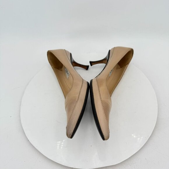 Jimmy Choo Women Size Eu 38 US 8 Creme brown Leather Pointed Toe Heel Shoes - Picture 7 of 12